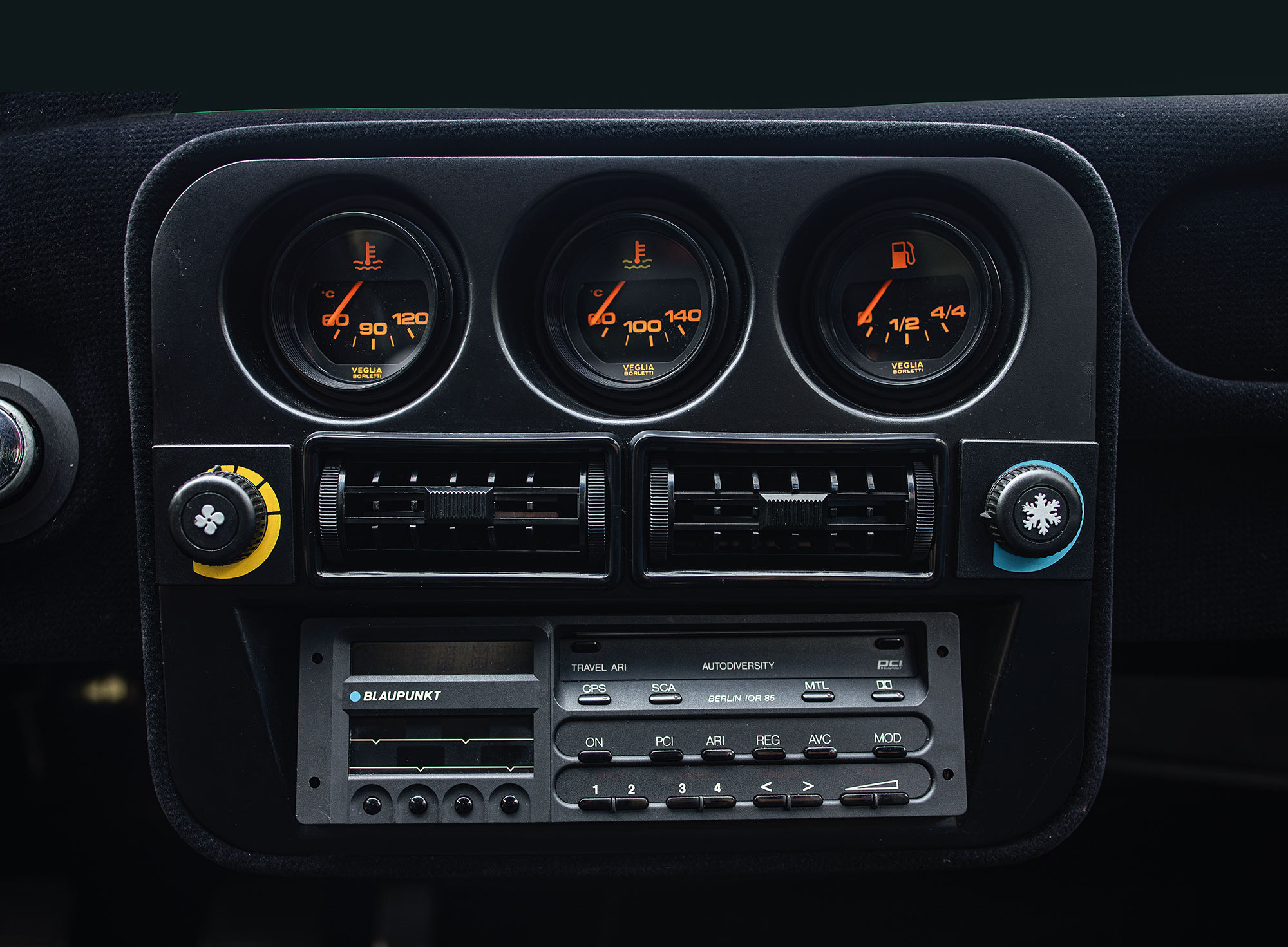 Armaturenbrett in Detailansicht des 288 GTO