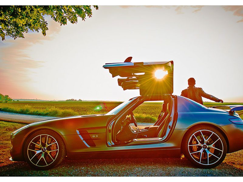 SLS AMG Final Edition in der Abendsonne