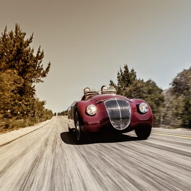 Andrea Zagato in seinem nachgebauten Lancia Aprilia Sport