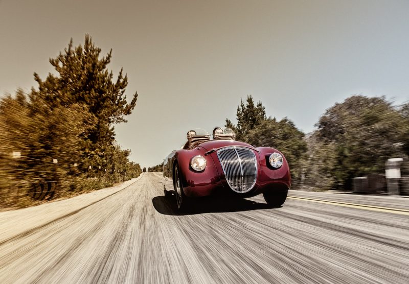 Andrea Zagato in seinem nachgebauten Lancia Aprilia Sport