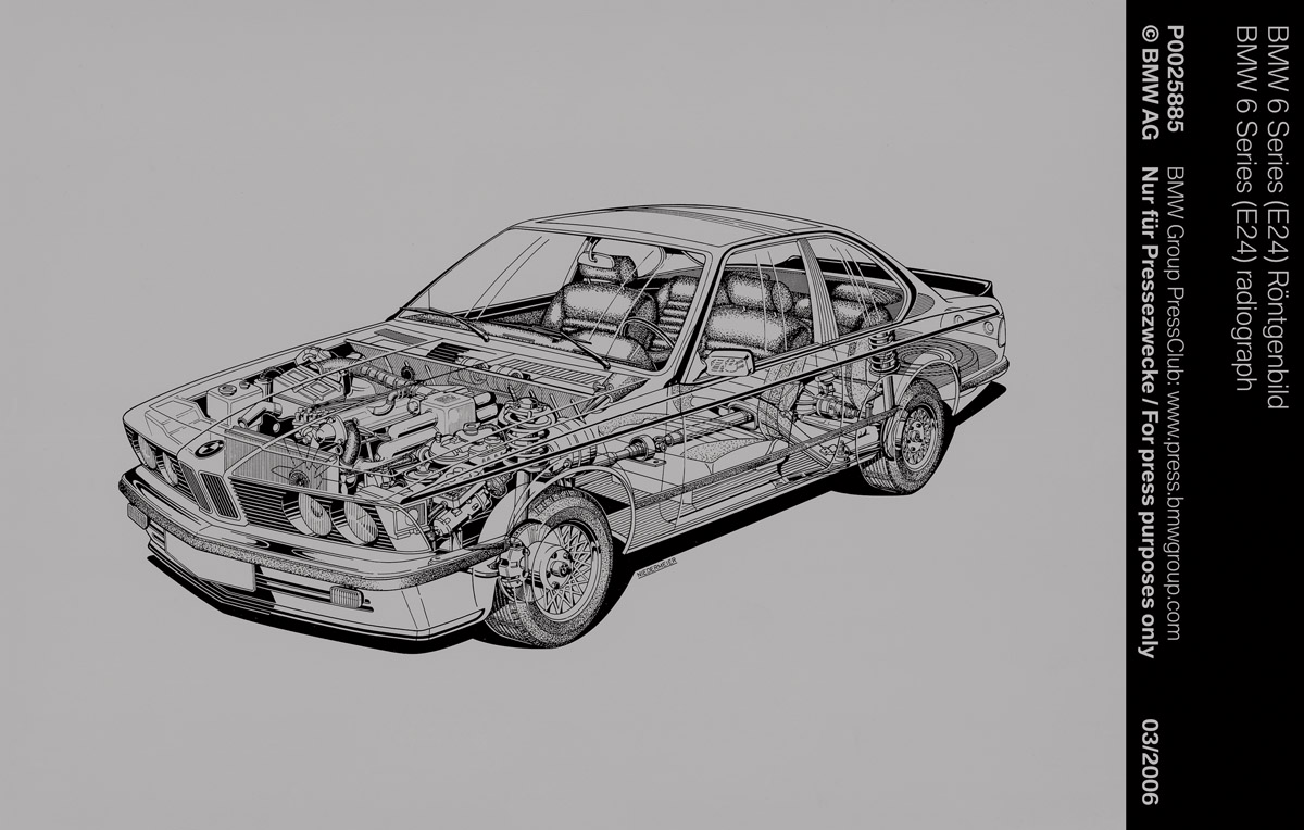 Explosionszeichnung eines BMW 6er